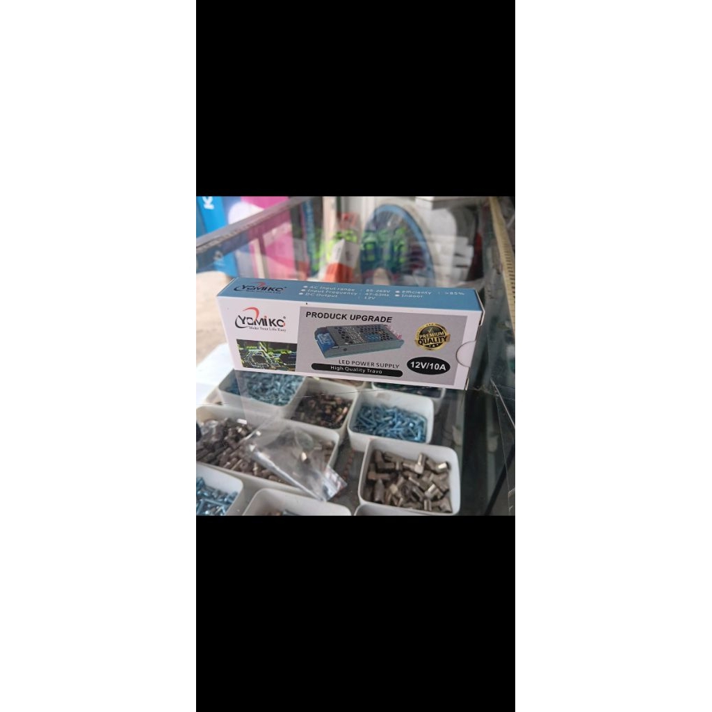 Adaptor Trafo 12V/10A YOMIKO LED power supply