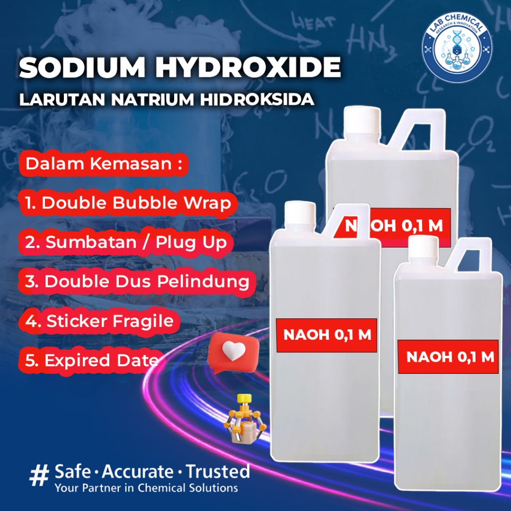 Larutan NaOH 0,1 M 1000 mL/ Larutan Natrium Hidroksida / Sodium Hydroxide Solution 1000 ml