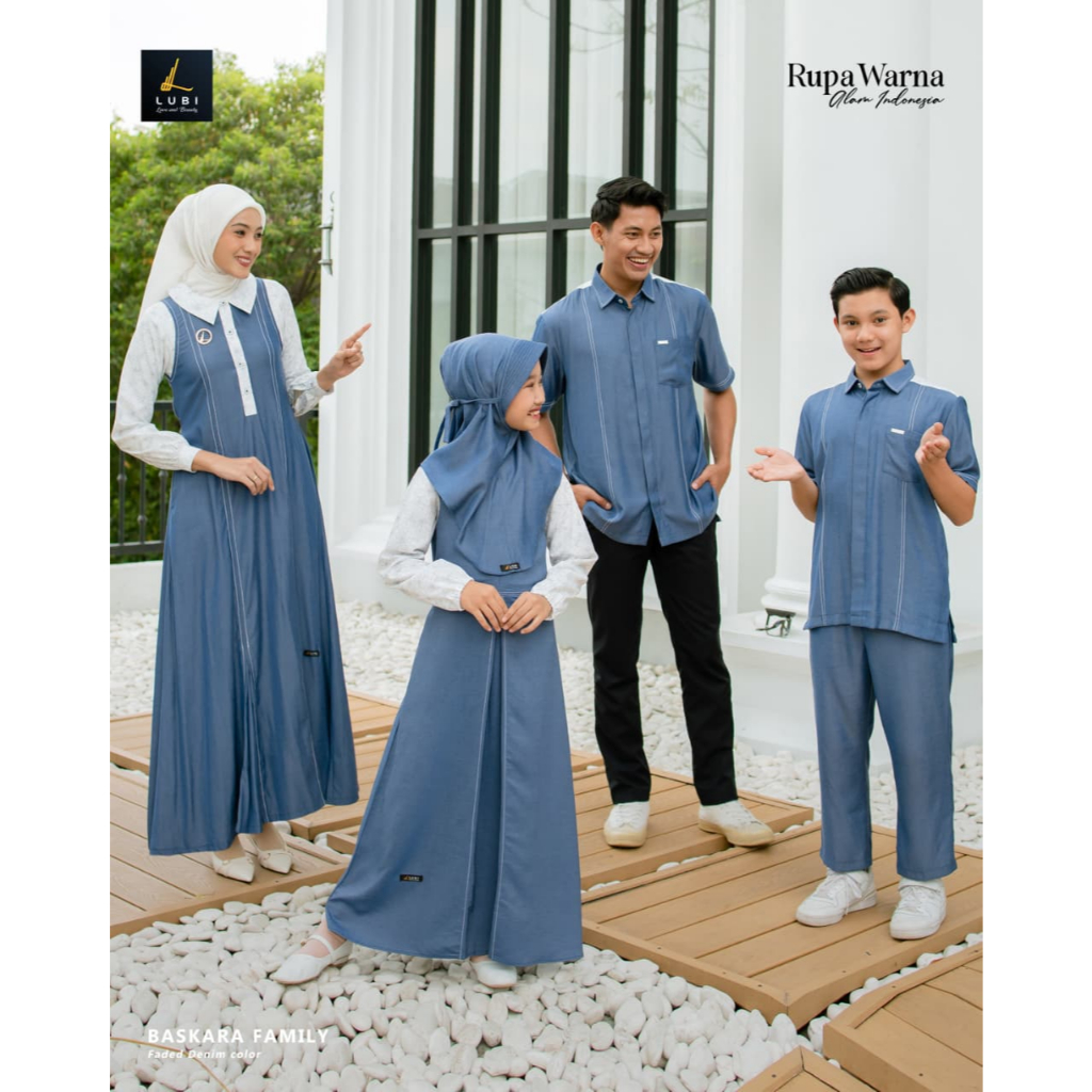 LUBI BASKARA FAMILY BAJU COUPLE SERAGAM KELUARGA BY LUBI FASHION GAMIS DEWASA REMAJA ANAK PEREMPUAN 