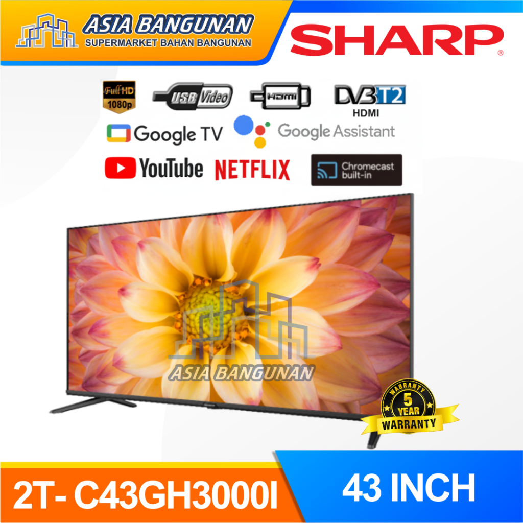 Sharp TV LED Google 43GH3000I TV 43Inch 2K Google TV