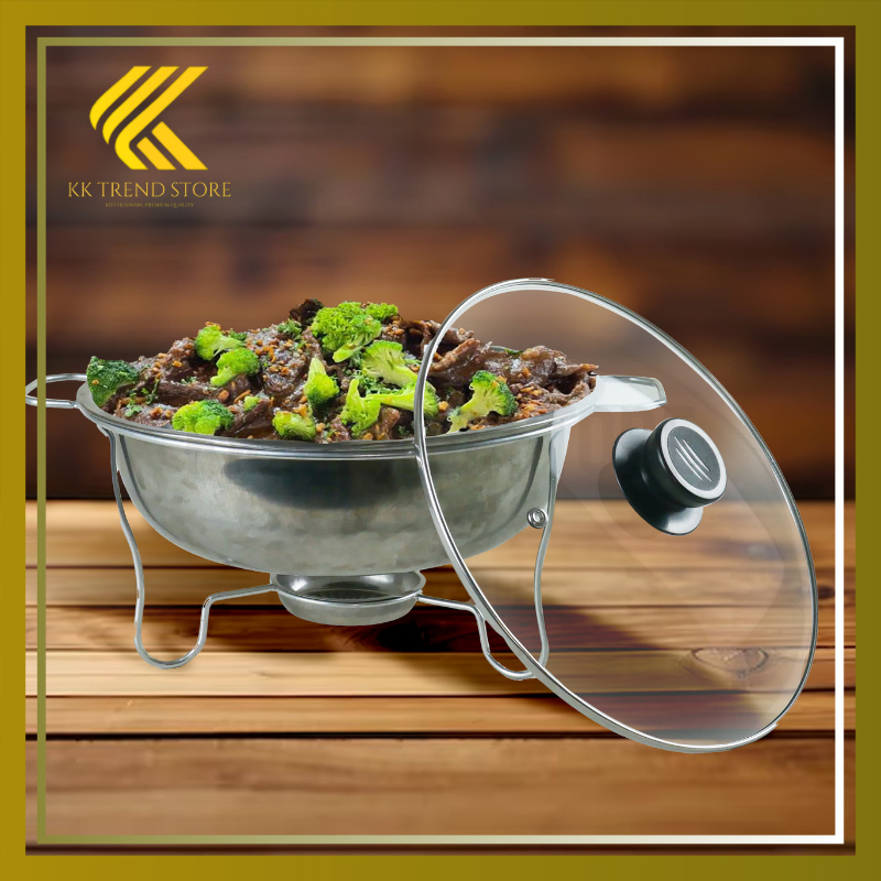Tempat prasmanan bulat warmer stove 28 cm / Round Chafing Dish 28 cm / Prasmanan Sop Warmer Stove St
