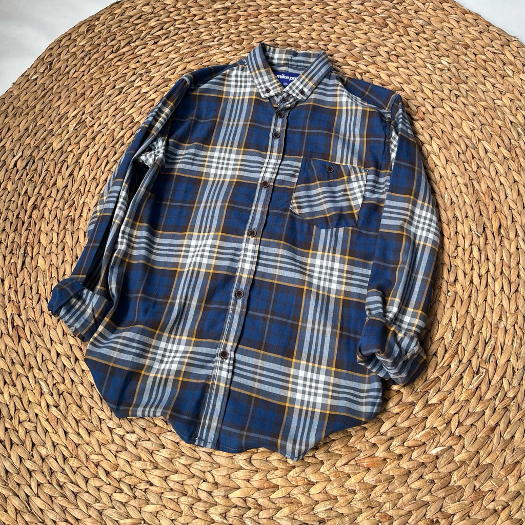 (BISA COD) Daily 028 Kemeja Flanel Terlaris Lengan Panjang Pria Wanita Hem Premium Quality Kameja Ke