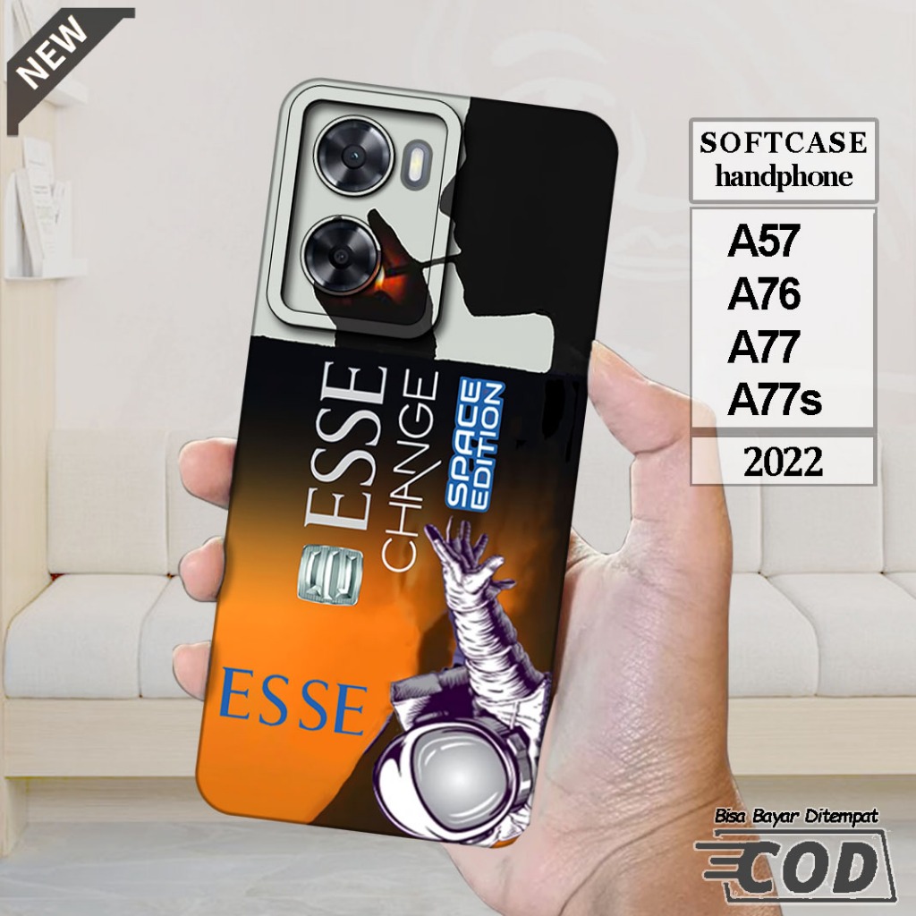 Case OPPO A57  -OPPO A76 -OPPO A77 -OPPO A77s  -Casing Silikon  hitam bening lentur elastis keren