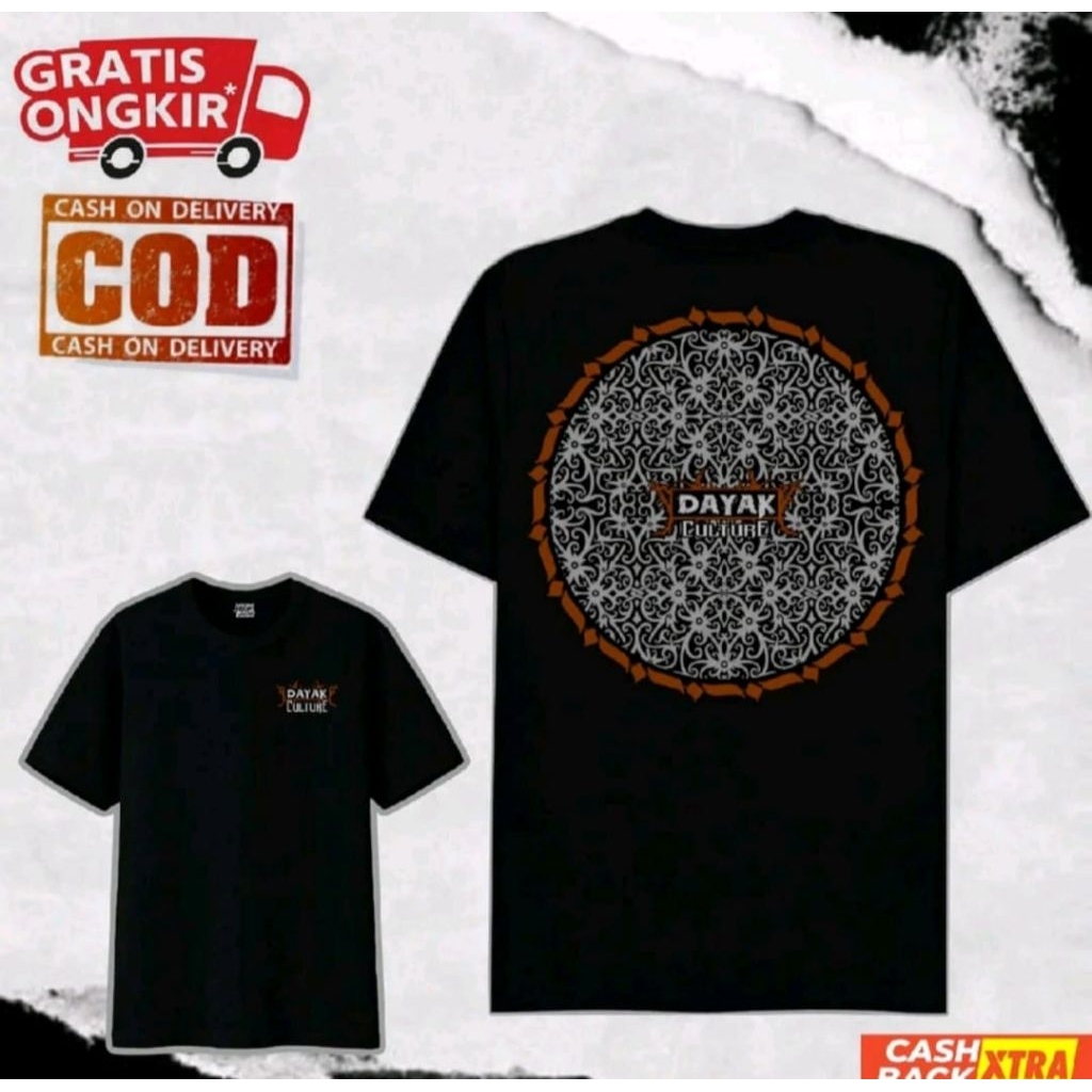 KAOS DAYAK CULTURE Motif Batik Kalimantan - kaos distro bahan Adem