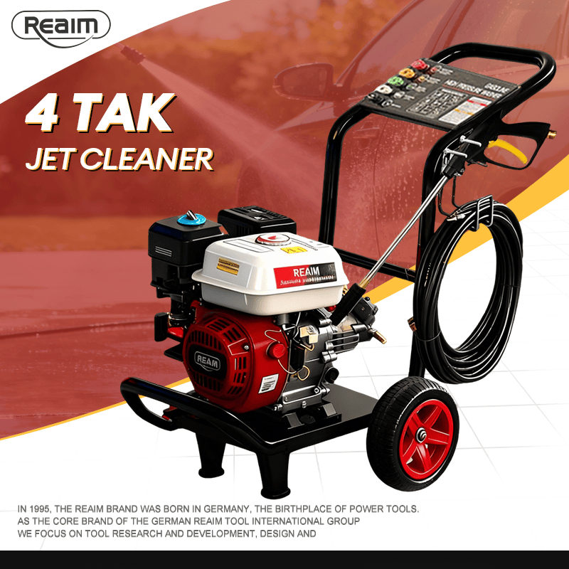 Reaim 4TAK Jet Cleaner - 800W Mesin Pembersih Bensin, Tekanan Ultra Tinggi 500Bar, Semprotan Kencang