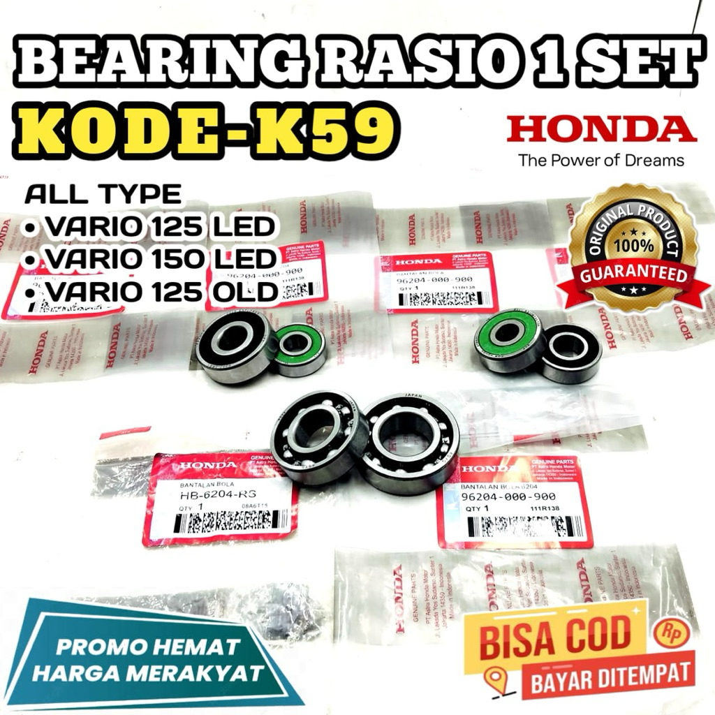 K59 BEARING RASIO,ORIGINAL HONDA,BEARING RASIO VARIO 125 LED,VARIO 150 LED,VARIO 125 OLD,BEARING RAS
