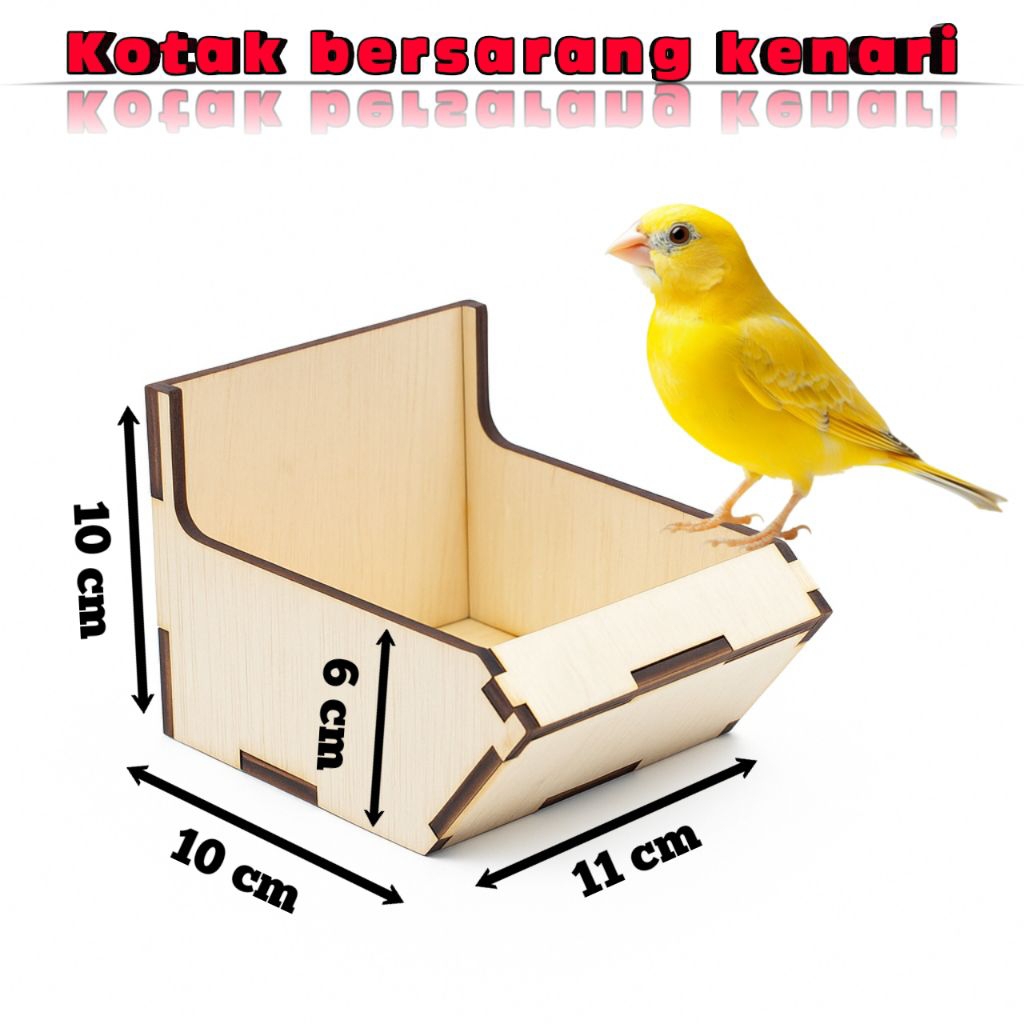 tempat sarang kotak bertelur burung kenari finch bisa costum nama