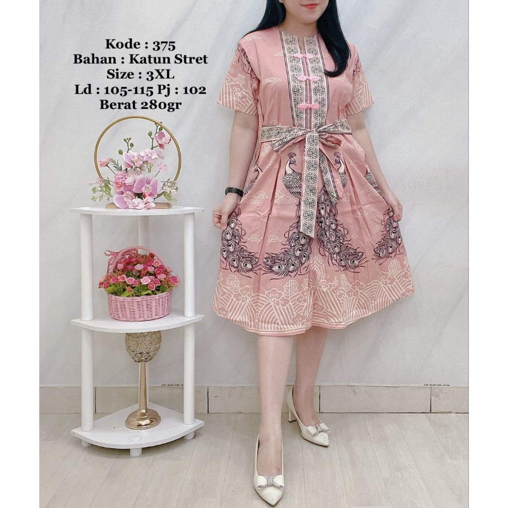375 DRES BATIK IMLEK / DRES BATIK CHEONGSAM WANITA