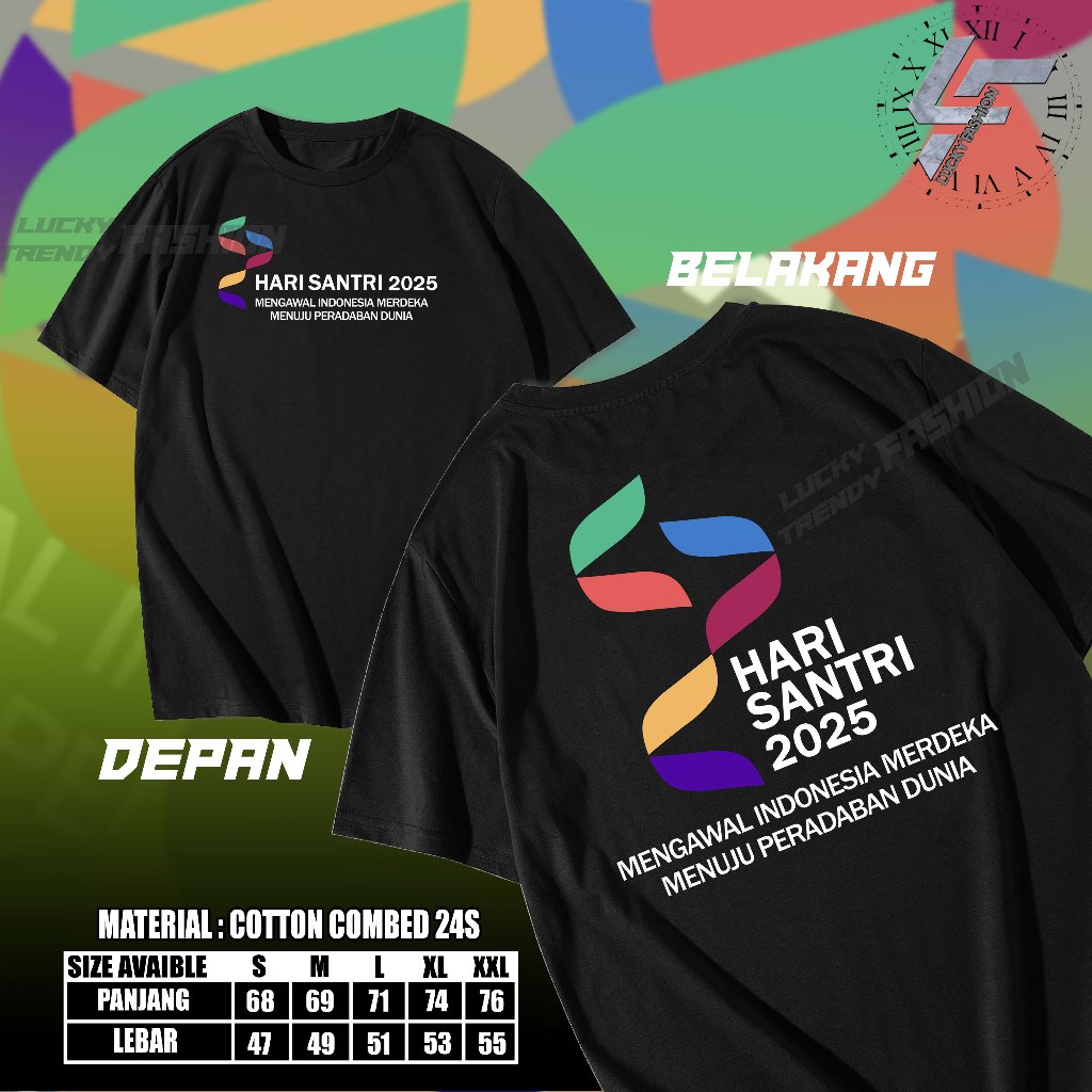 Kaos Hari Santri 2025 Indonesia Baju Santri Mengawal Indonesia Merdeka Menuju Peradaban Dunia Dakwah