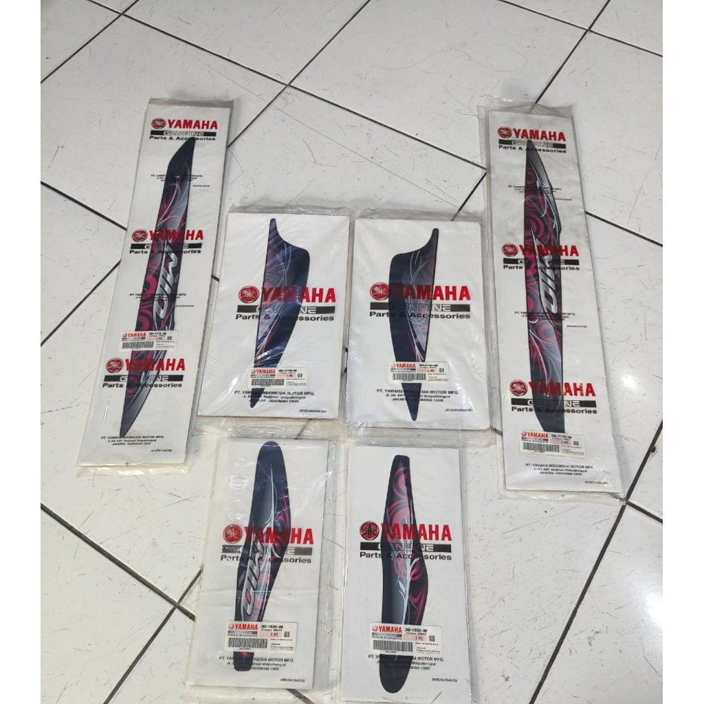 Striping Stiker Graphic Fullset Mio Smile Hitam Violet Original