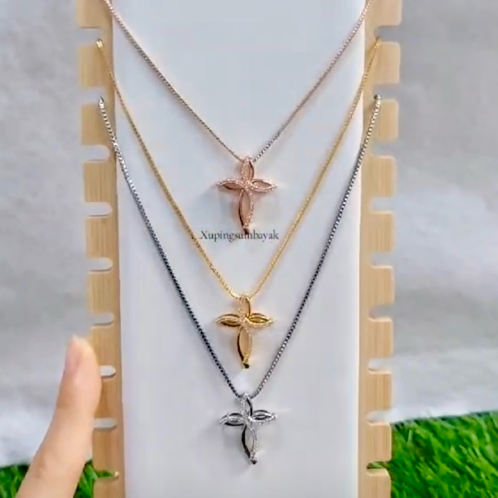 Kalung salib mewah. xuping titanium lapismas medan sumbayak