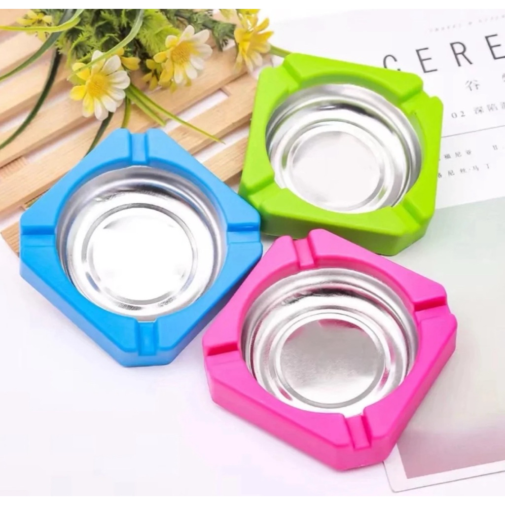 Asbak Stainless Segi warna / asbak persegi stainless / asbak bintang warna / asbak stainless