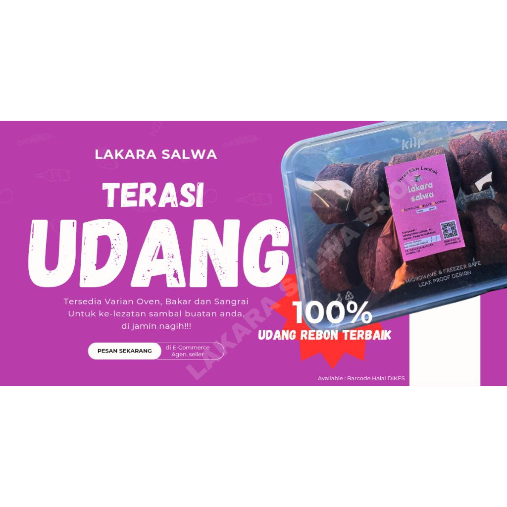 Terasi udang asli lombok Lakara salwa box isi 12