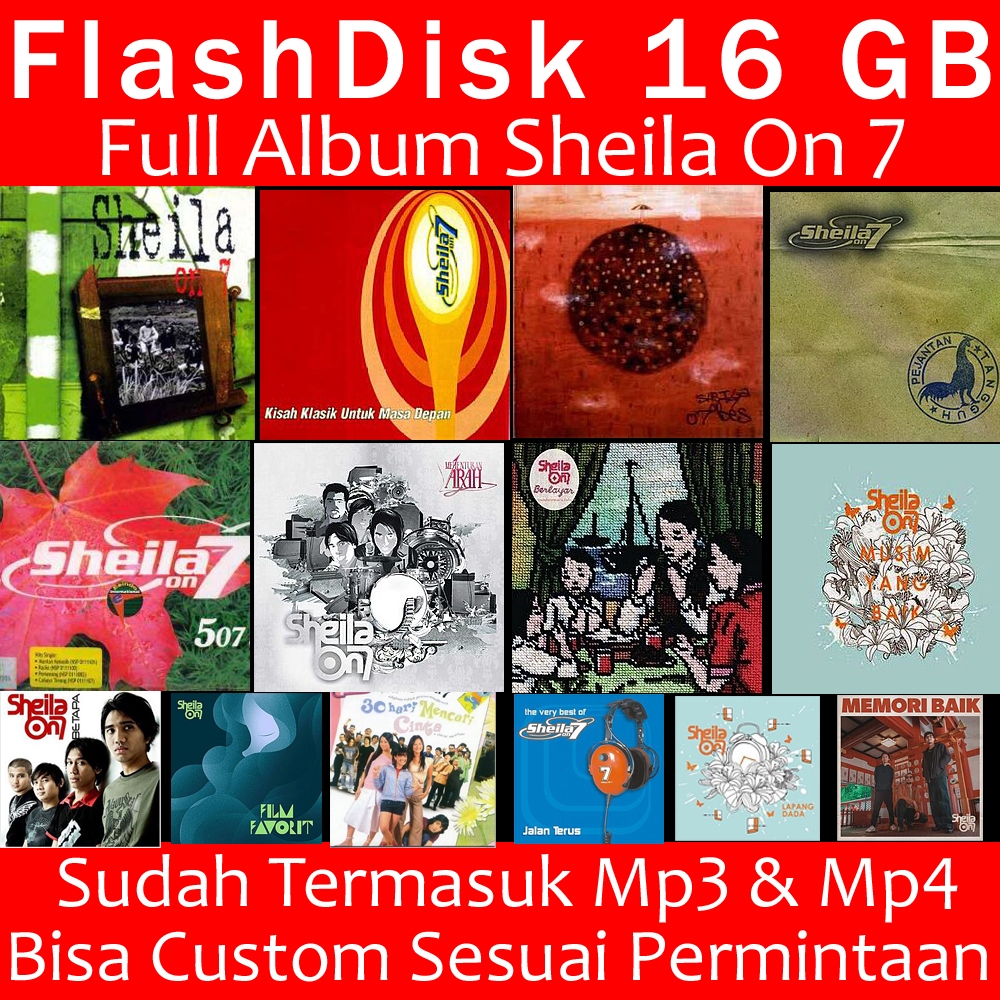 Flash Disk Robot 16 GB Full Musik Sheila On 7 Bonus Mp3 & Video Klip - Bisa Custom