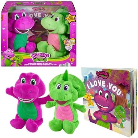 Fisher-Price Barney & Baby Bop Plush With Book