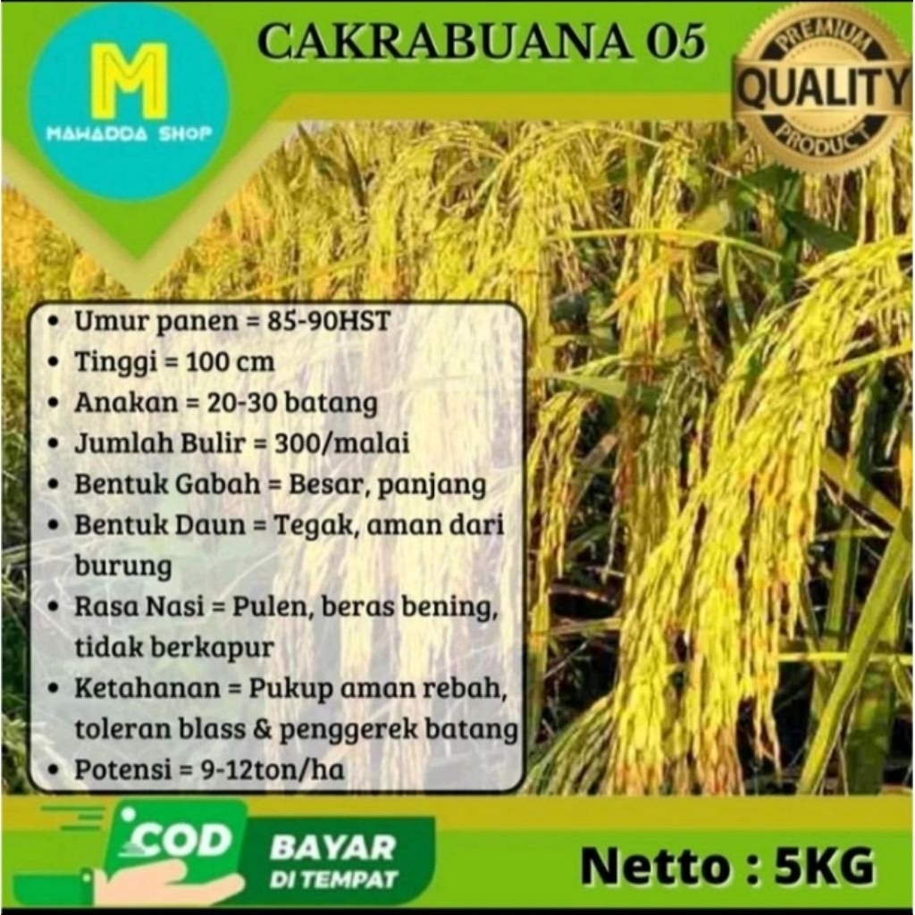 Benih padi CAKRABUANA 05 NETTO 5KG