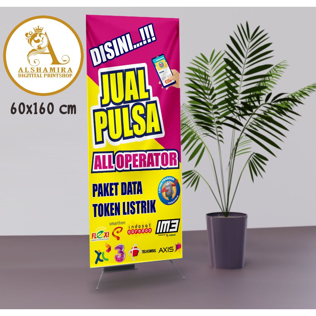 cetak banner 50x100 cm jual pulsa custom desain free request