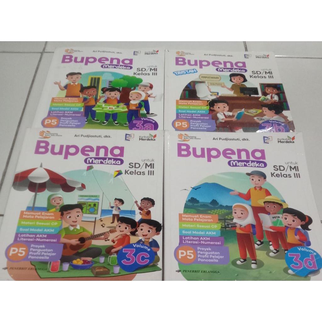 Bupena merdeka vol 3a, 3b, 3c, 3d, SD/MI Kelas 3 Kurikulum Merdeka (Bekas)