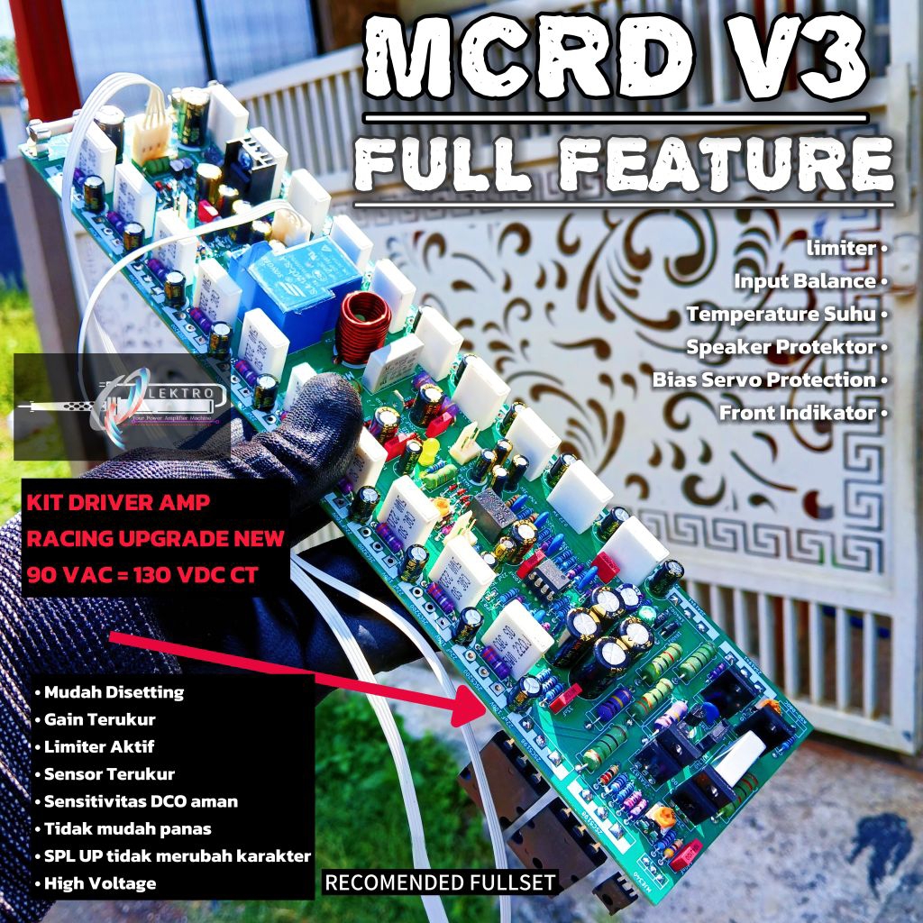 Driver Amp MCRD V3 2U Darlington FULL FITUR | inbal , Protect ,LIMITER , Sensor suhu, Front indikato