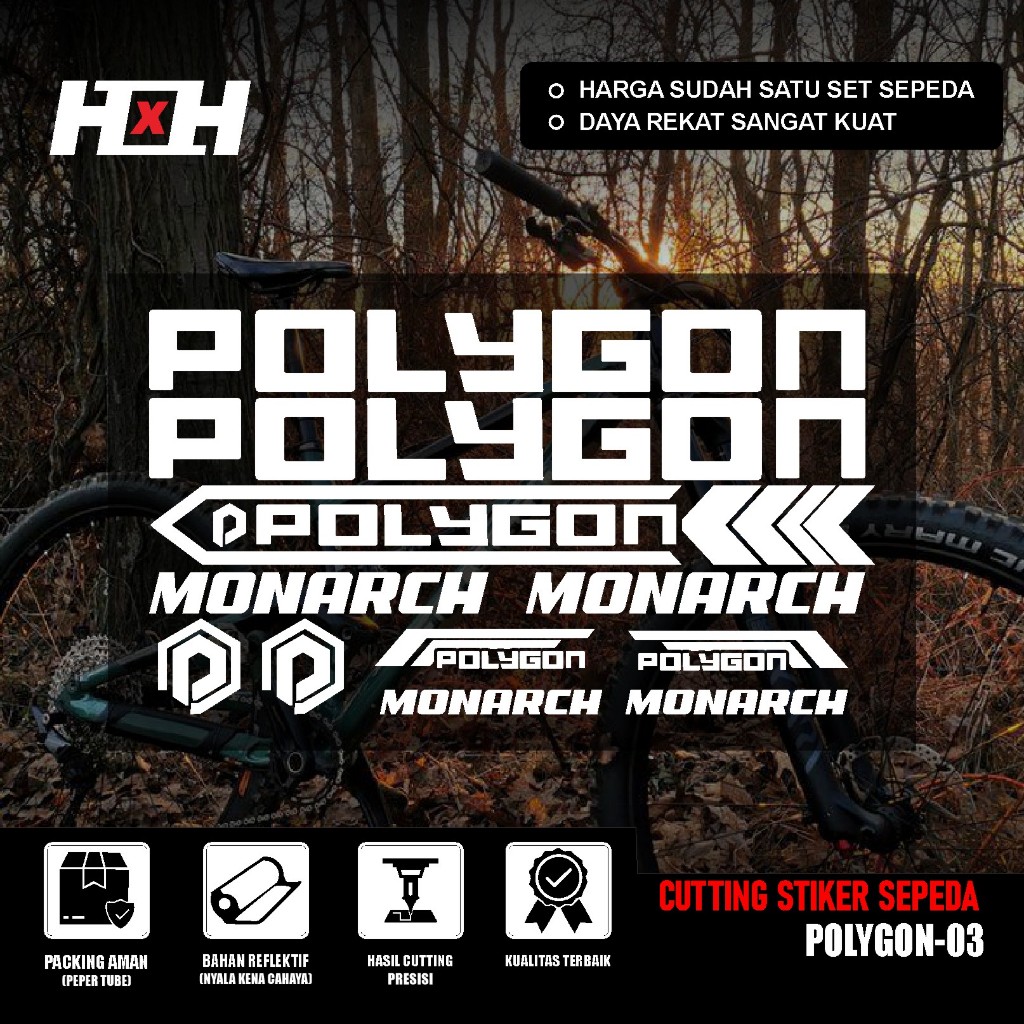 Sticker Cutting Sepeda POLYGON Monarch Stiker variasi Decal Aksesoris Bike MTB Balap Set Dewasa 03 C