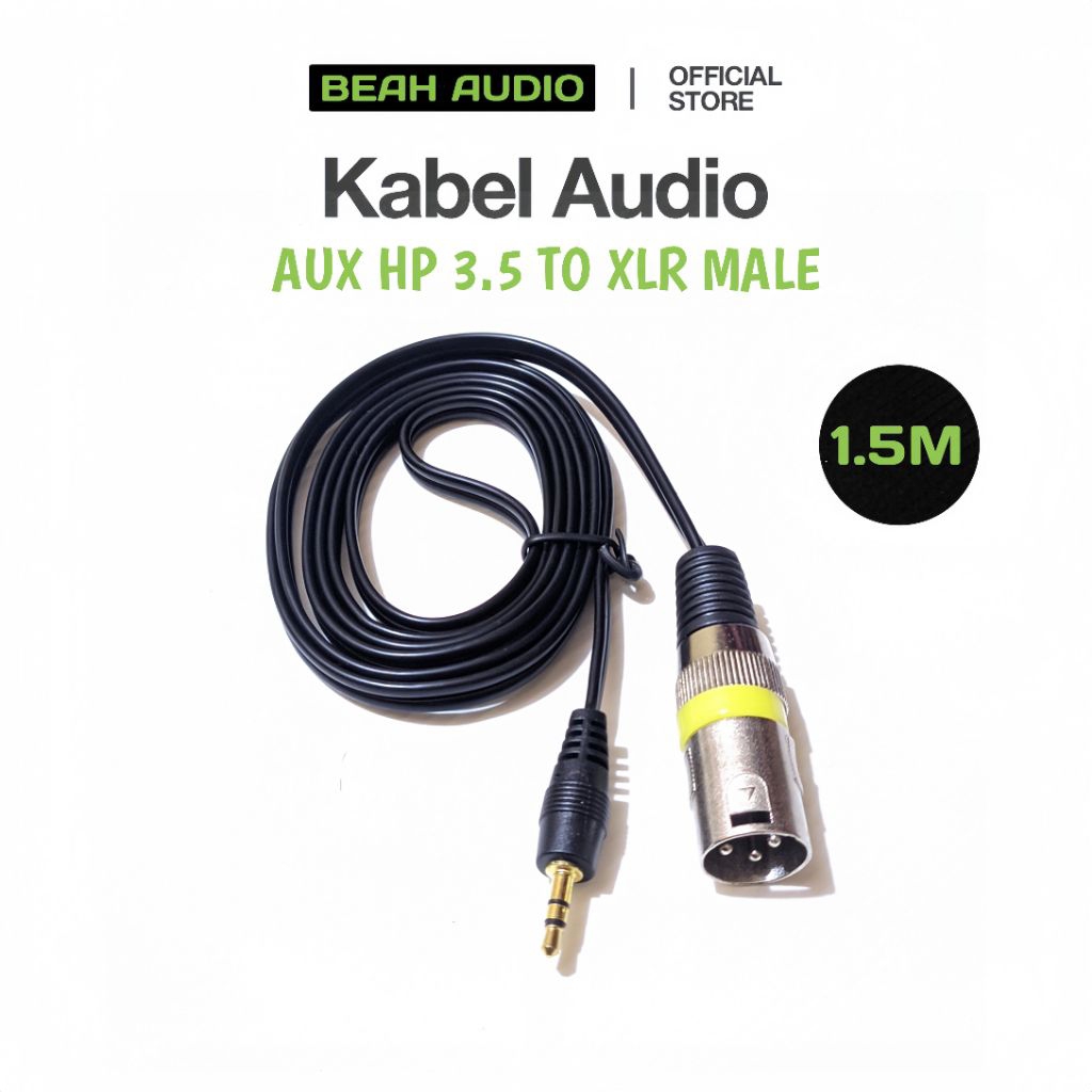 KABEL JACK AUX HP MINI 3.5 TO XLR MALE, JACK HP TO MIXER