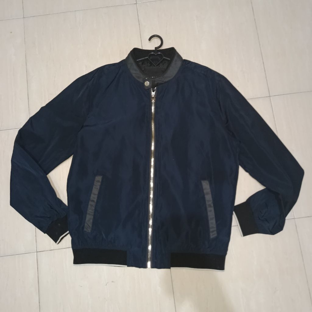 Jacket Bomber Zara Man Nevy Fit XL Original