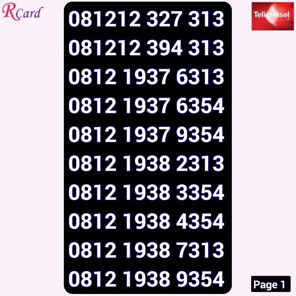 Perdana Nomor Cantik Simpati Telkomsel Rapi ESA 313 354 IV