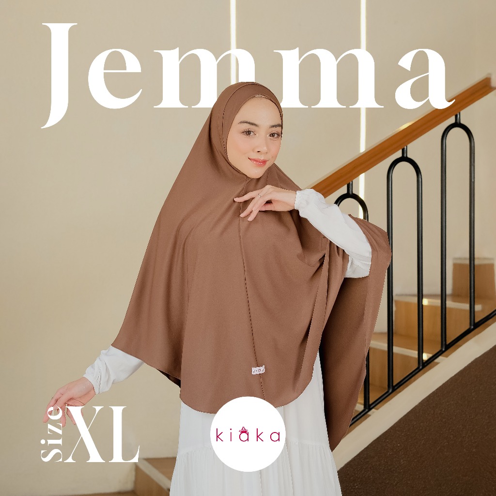 Kiaka - Jemma XL Khimar Melayu Soft Ped Antem Bergo Instan Jersey