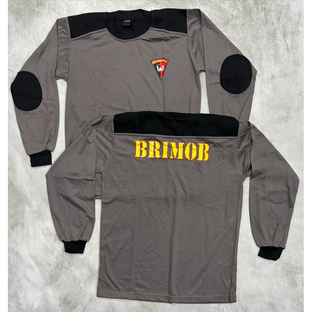 Kaos Panjang BRIMOB COKLAT Bantalan/Kaos BRIMOB Panjang/Kaos BRIMOB Latihan