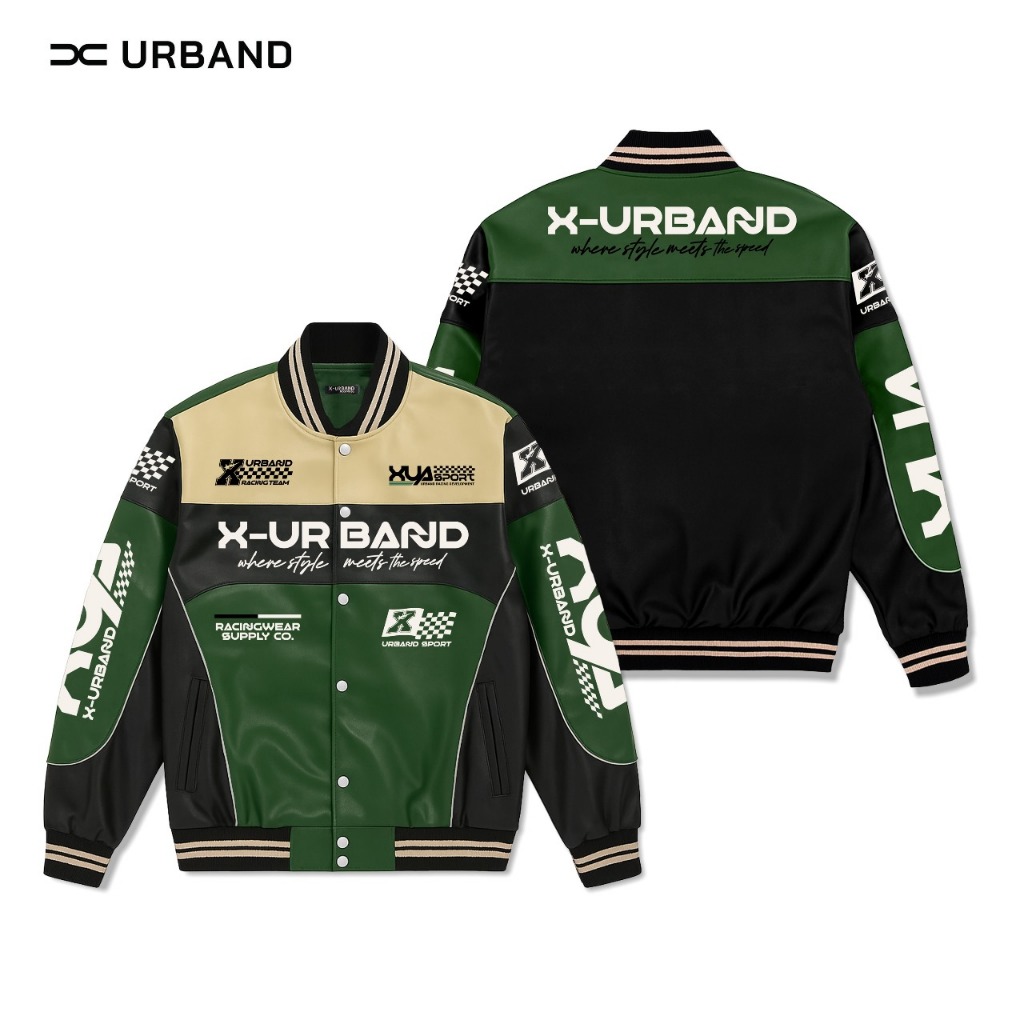 X Urband Absolute Jaket Nascar Racing Kulit Sintetis A624