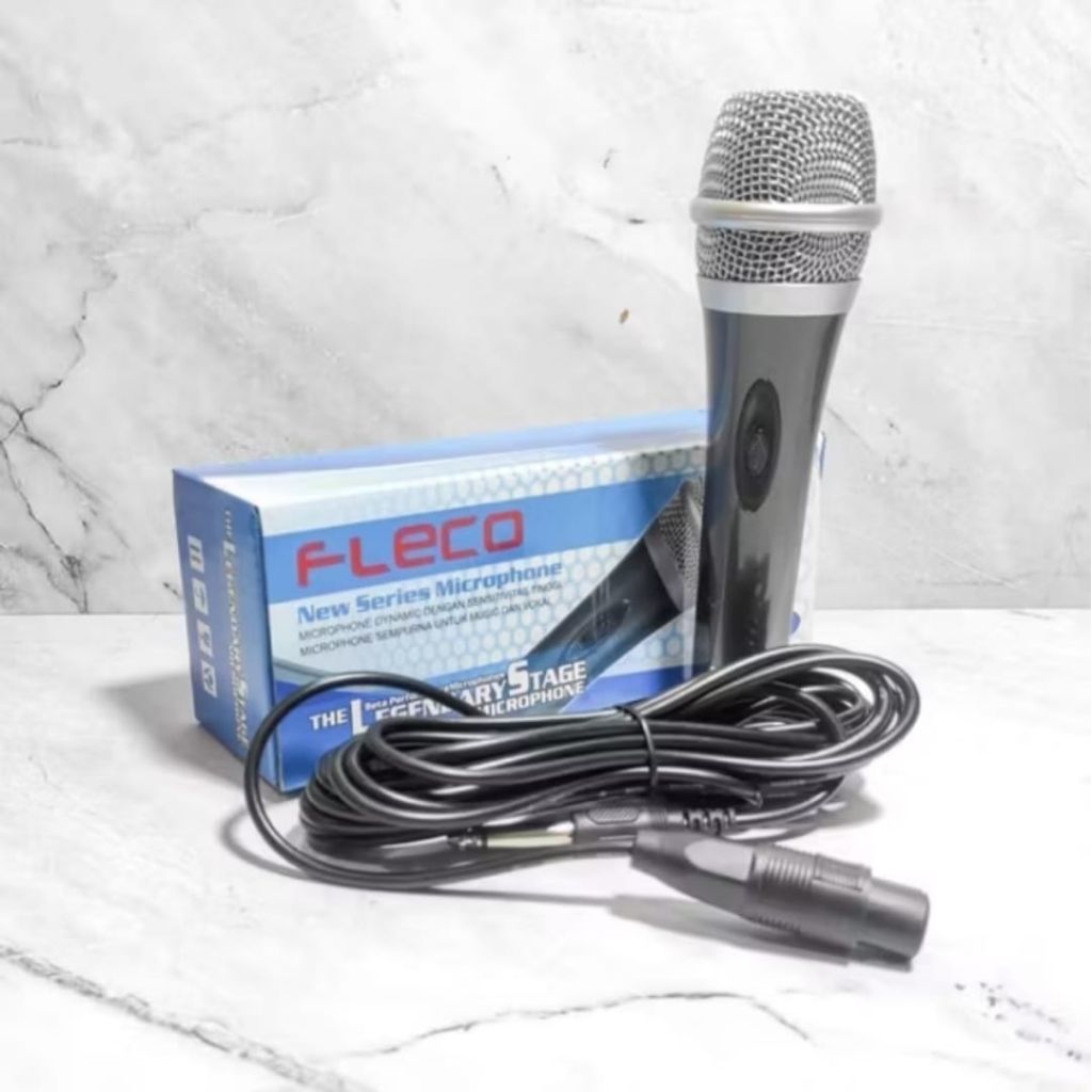 Fleco F-333 microphone murah terbaik tangkap suara nyaring bersih mic kabel