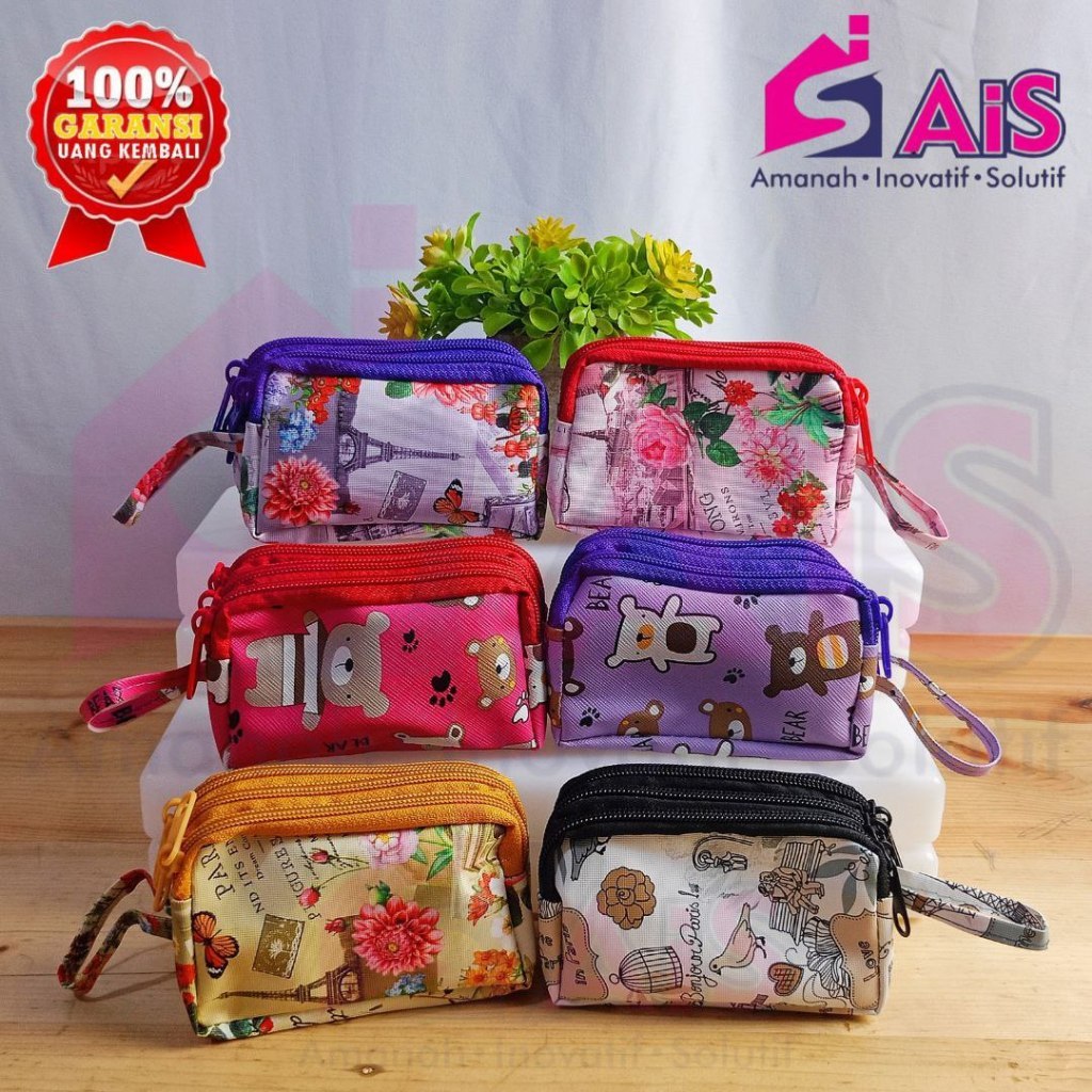 DOMPET ELEGAN WANITA DOMPET KOIN 3 SEKAT PREMIUM DOMPET UANG KOIN