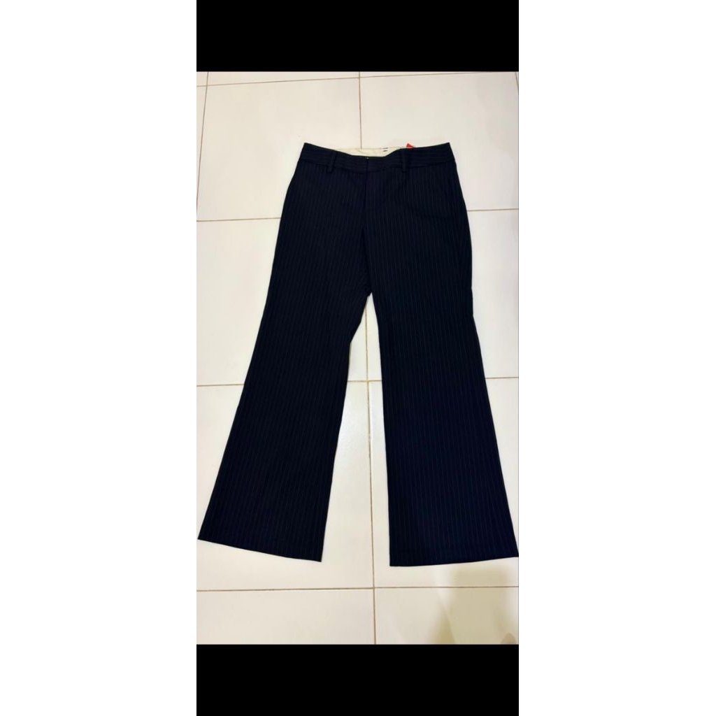 uniqlo cullote stripe pants celana kerja uniqlo salur garis
