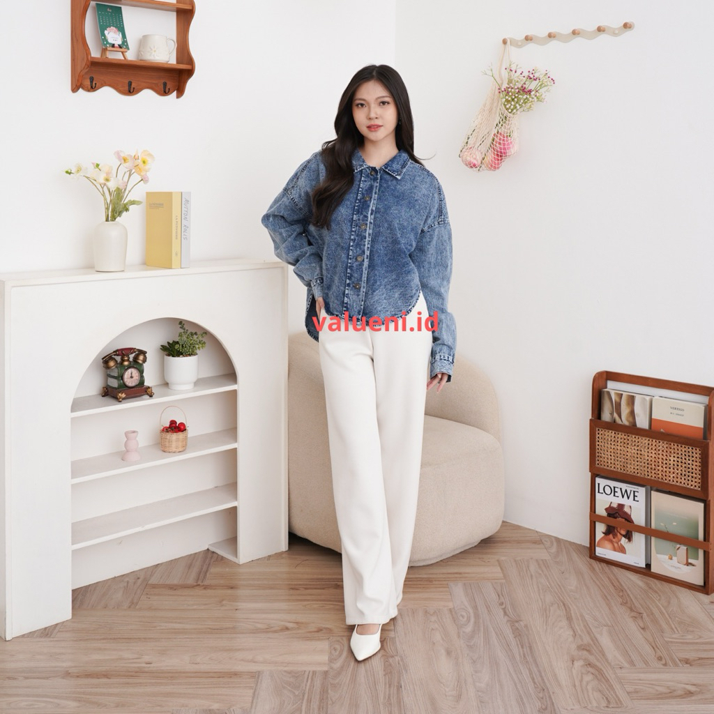 Kemeja Jaket Crop Wanita Jaket Jeans Wanita Jaket Jeans Crop Oversize