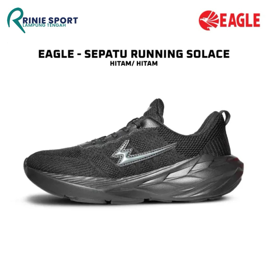 SEPATU RUNNING EAGLE SOLACE BLACK/BLACK