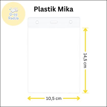 Plastik Mika ID Card Name Tag Panitia 10,5 x 14,5 cm *