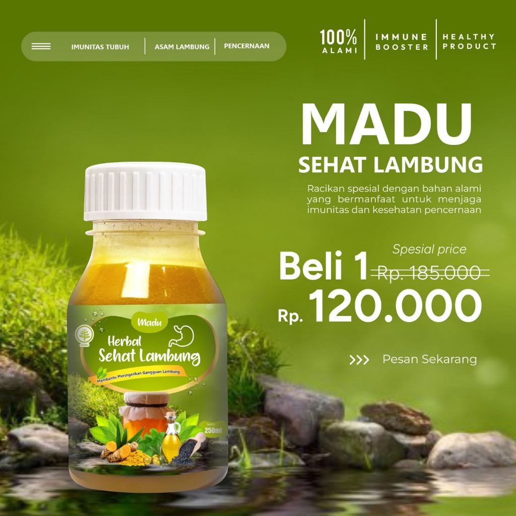 Washfah Madu Sehat Lambung 250ml/ 350gr – Bantu Atasi Maag, Asam Lambung, Perut Kembung & GERD