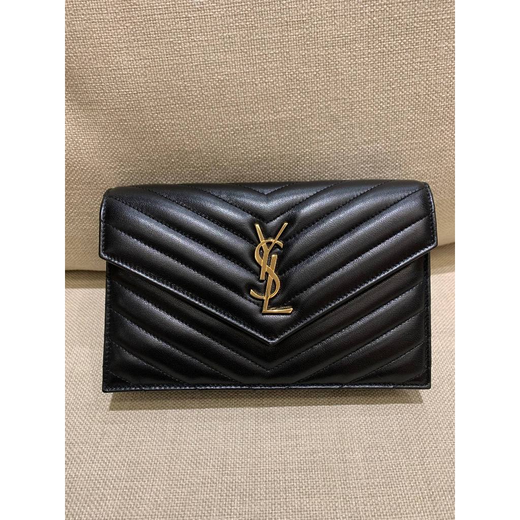 Tas YSL 19CM GHW LAMBSKIN BLACK WOC SHOULDER BAG 100% ORIGINAL