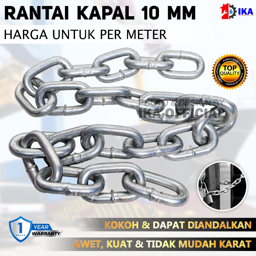 Rantai Besi Rantai Kapal Harga Permeter Ukuran diameter Besi 10mm / Rantai Besi / Kapal Galvanized