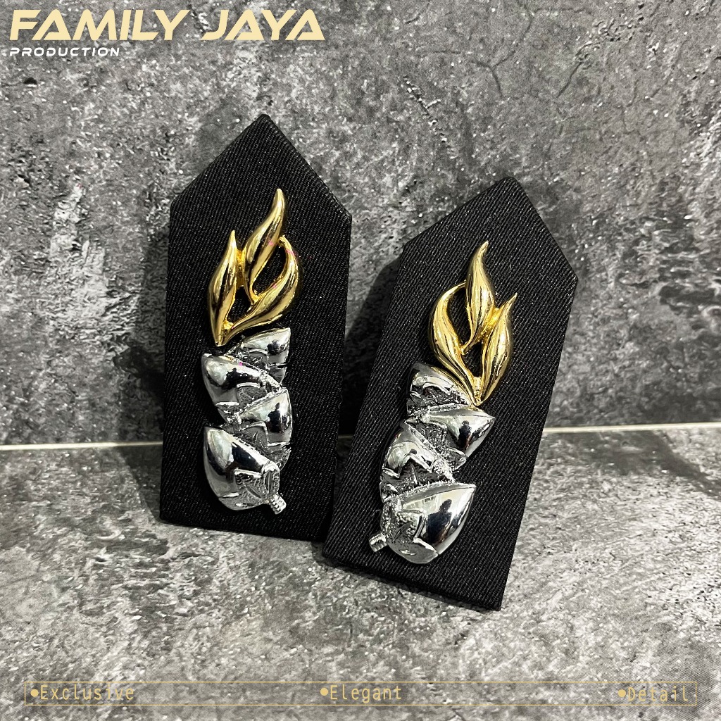 Monogram PDU Full Kain / Monogram Acrylic Glossy List Bordir Coklat - MONOGRAM POLRI