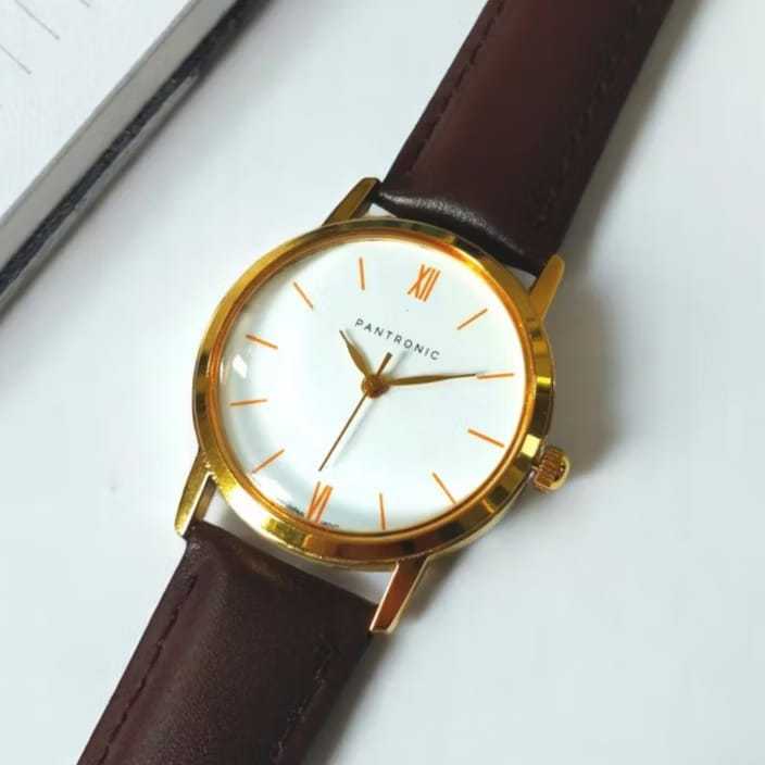 Pantronic Jam Tangan Wanita Seiko Kulit Hitam || Pantronic P21 Seiko Movement Kulit Asli Hitam
