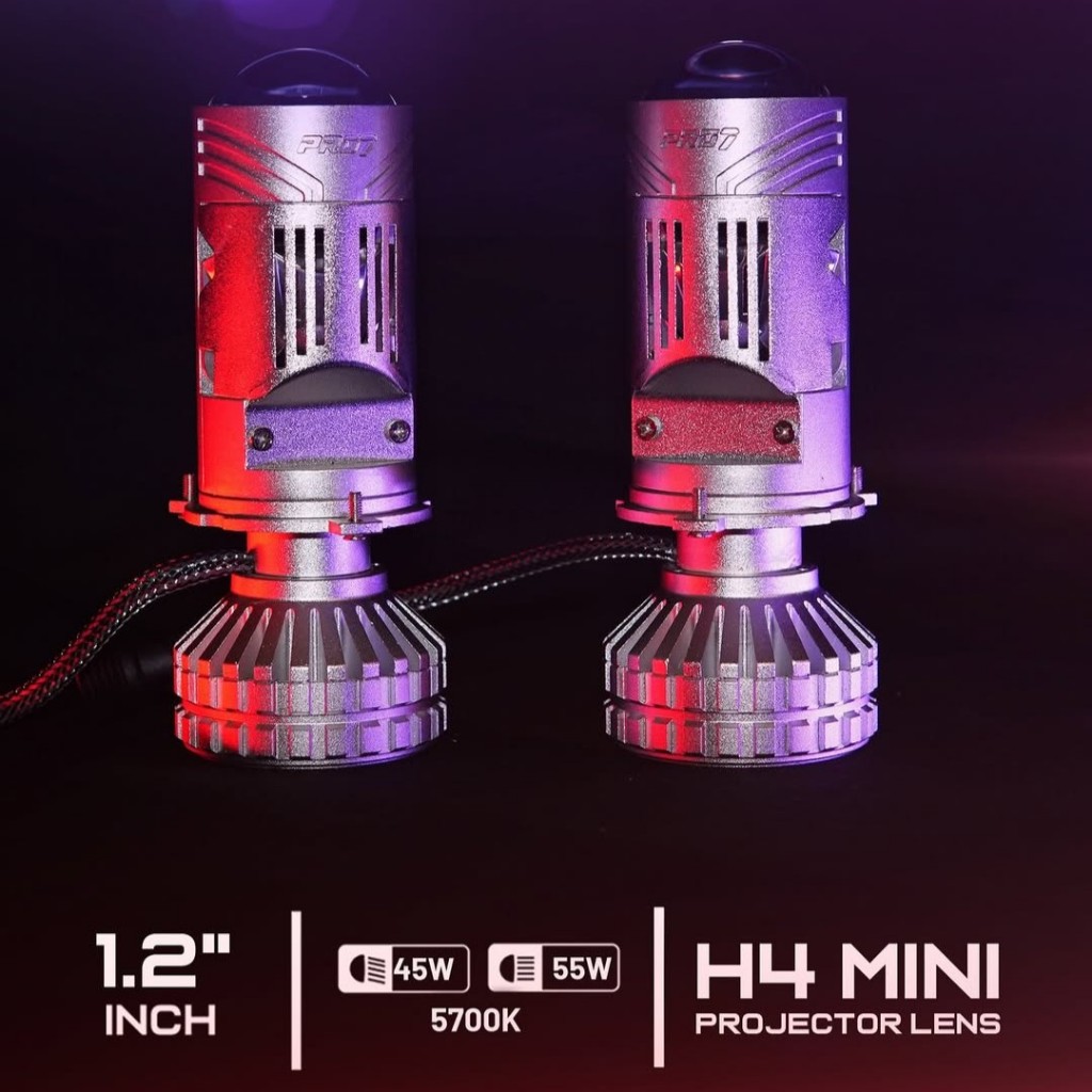 Projie Mini Biled Pro7 P.7H4-S / P7H4 / P7H4S PnP H4 Lampu Mobil Teknologi Semi Laser 45W/55W 5700K