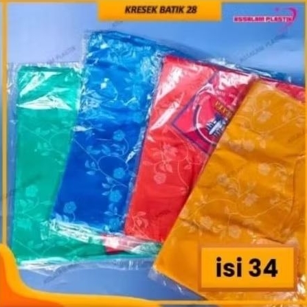 Plastik Kresek Motif Batik ukuran 28 warna warni (isi 34)