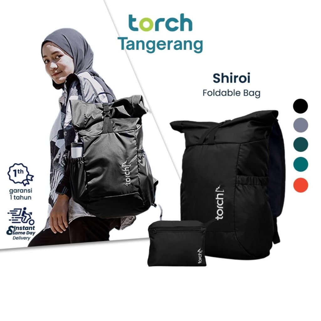 TORCH Shiroi Tas Ransel Lipat Pria Wanita Tahan Air 19+2 Liter
