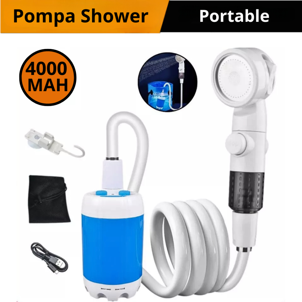 Pompa Shower Portable Outdoor Shower Mandi Camping Sprayer Portable