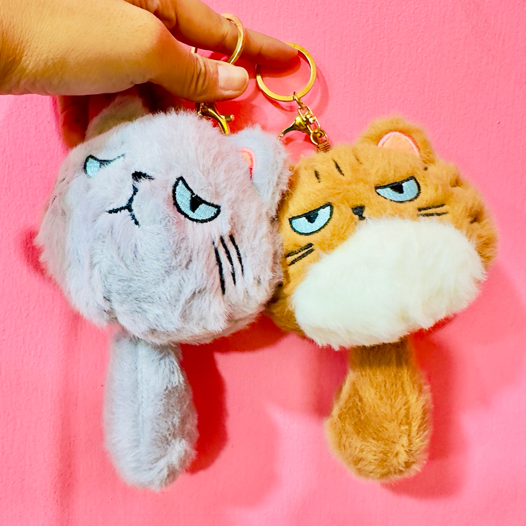 Gantungan Kunci Boneka kucing Lucu ekor bunyi