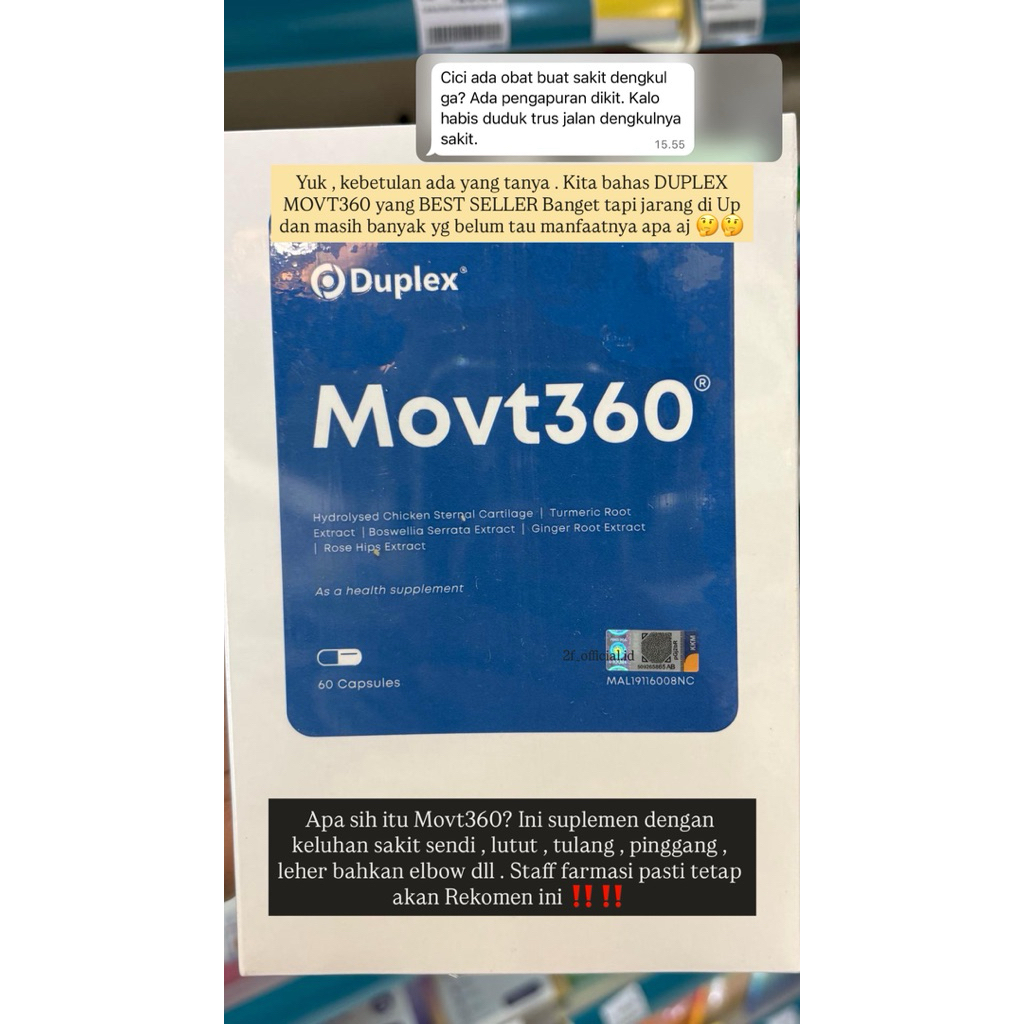 [READY STOCK] DUPLEX MOVT360 SUPLEMEN KESEHATAN || SAKIT SENDI , TULANG , PINGGANG , LUTUT , DLL || 