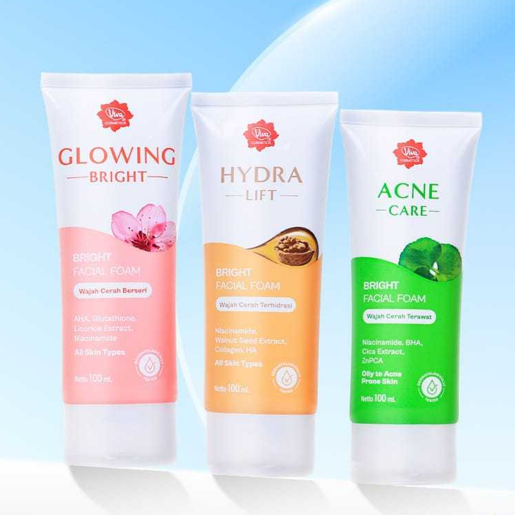 Viva Bright Facial Foam 100ml - Sabun Cuci Muka Viva Glowing dan Jerawat