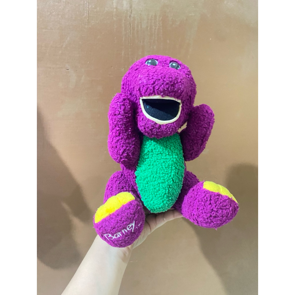 Boneka Karakter Barney Artikulasi size 30cm / Boneka Barney the Dinosaurs / Boneka karakter Barney /