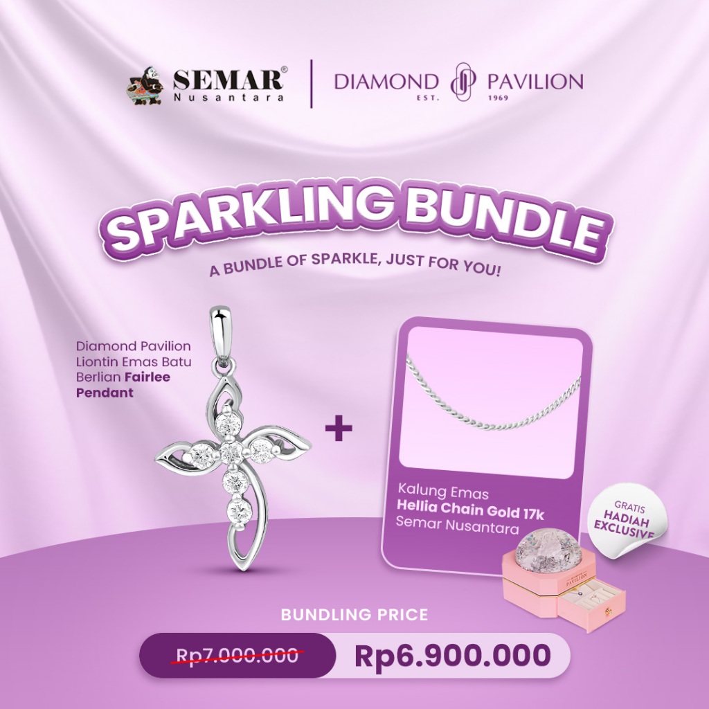 [BUNDLE] LIONTIN FAIRLEE DIAMOND PAVILION & KALUNG EMAS HELIA 17K SEMAR NUSANTARA